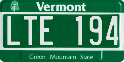 VT license plate LTE194