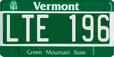 VT license plate LTE196
