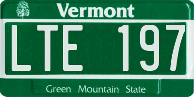 VT license plate LTE197