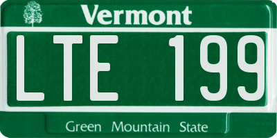 VT license plate LTE199