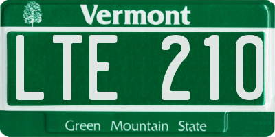 VT license plate LTE210