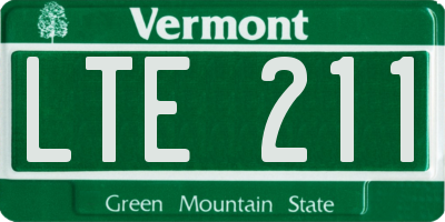 VT license plate LTE211