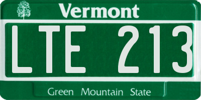 VT license plate LTE213