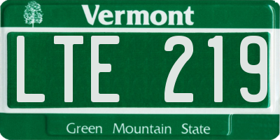 VT license plate LTE219