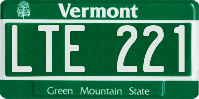 VT license plate LTE221