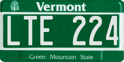 VT license plate LTE224