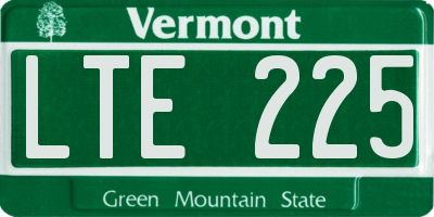 VT license plate LTE225