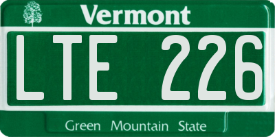 VT license plate LTE226