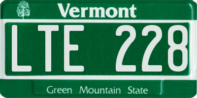 VT license plate LTE228