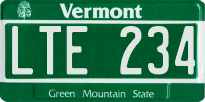 VT license plate LTE234