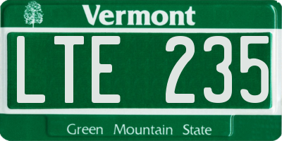 VT license plate LTE235
