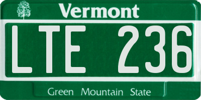 VT license plate LTE236