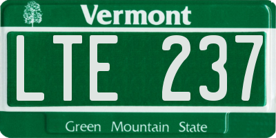 VT license plate LTE237