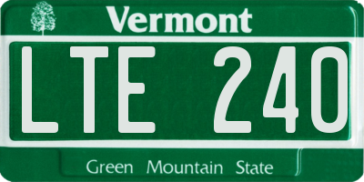 VT license plate LTE240
