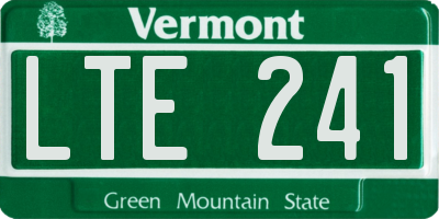 VT license plate LTE241