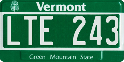 VT license plate LTE243