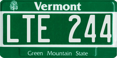 VT license plate LTE244