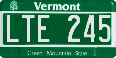 VT license plate LTE245