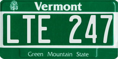 VT license plate LTE247
