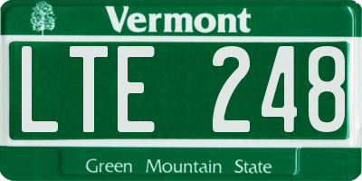 VT license plate LTE248