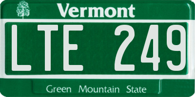 VT license plate LTE249
