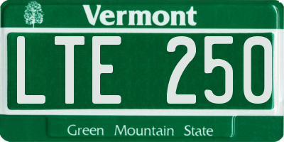 VT license plate LTE250