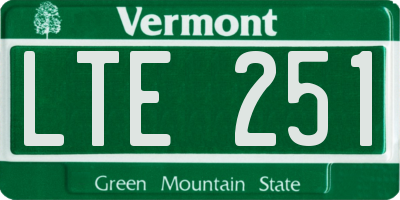 VT license plate LTE251