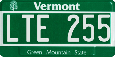 VT license plate LTE255