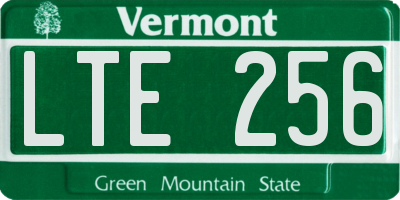 VT license plate LTE256
