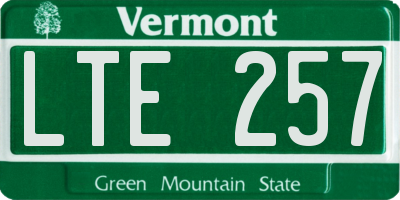 VT license plate LTE257