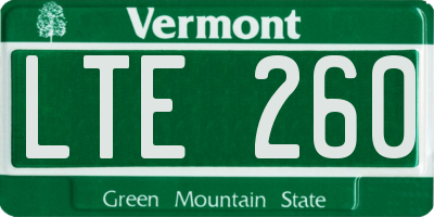 VT license plate LTE260
