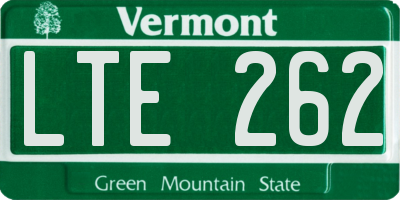 VT license plate LTE262