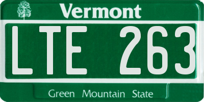 VT license plate LTE263