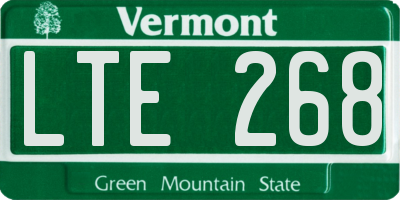 VT license plate LTE268