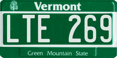 VT license plate LTE269