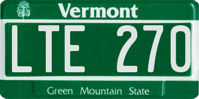 VT license plate LTE270