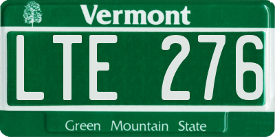 VT license plate LTE276