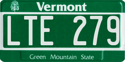 VT license plate LTE279