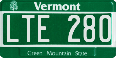 VT license plate LTE280