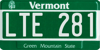 VT license plate LTE281