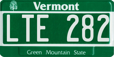 VT license plate LTE282