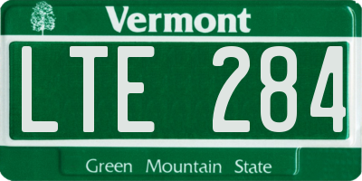 VT license plate LTE284