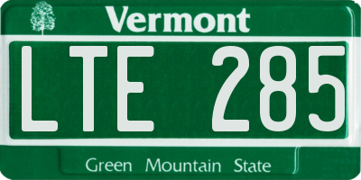 VT license plate LTE285