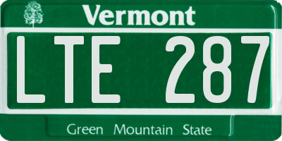 VT license plate LTE287