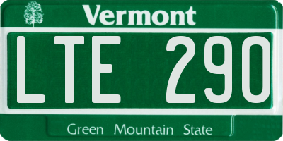 VT license plate LTE290