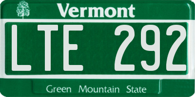 VT license plate LTE292