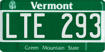 VT license plate LTE293