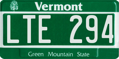 VT license plate LTE294