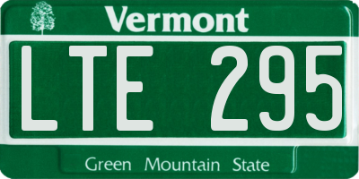 VT license plate LTE295