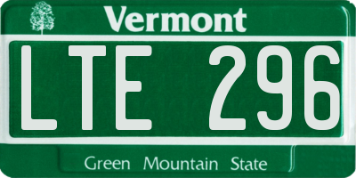 VT license plate LTE296